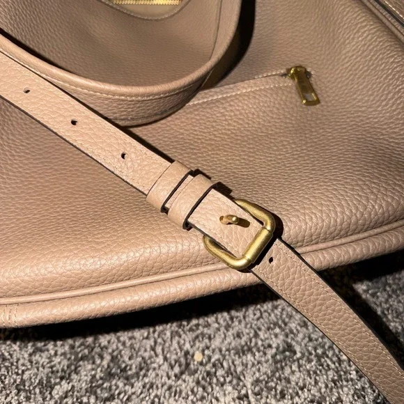 Coach Cary Shoulder Bag Dark Stone Pebble Leather Crossbody Hobo - Picture 7 of 15